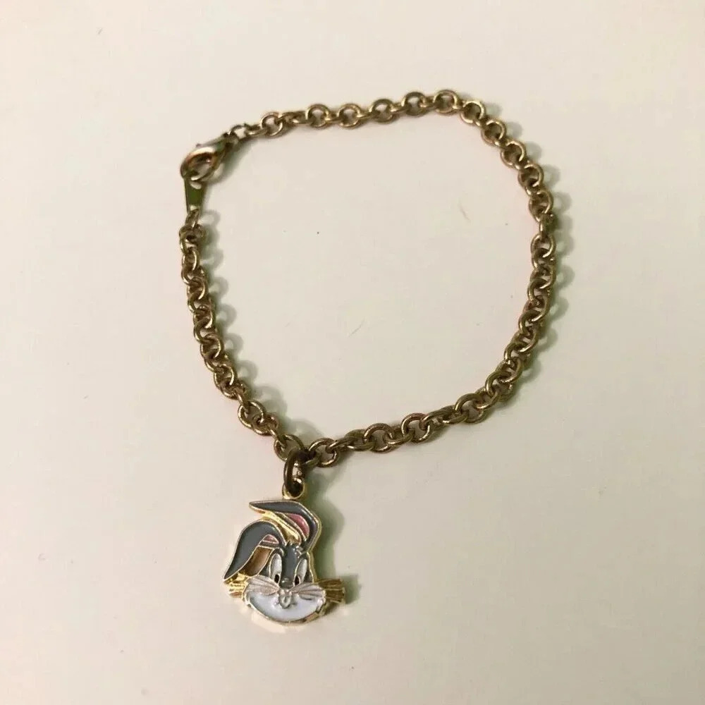 Vtg  1996 Looney Tunes Bugs Bunny Small Bracelet Charm Warner Bros